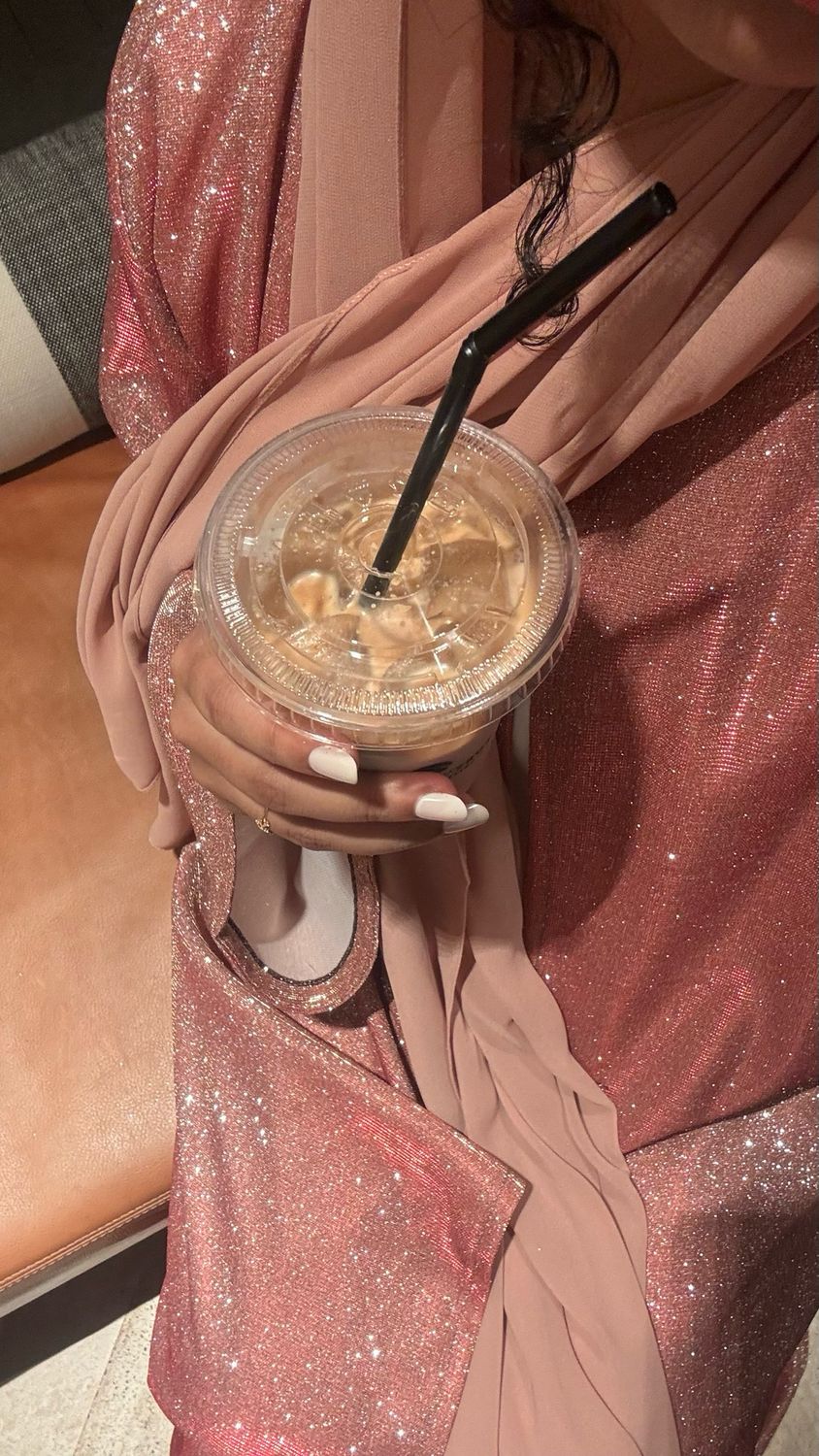 Glitz &amp; Glam Abaya - Coral Pink