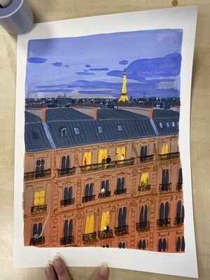 Poster - La nuit tombe sur Paris