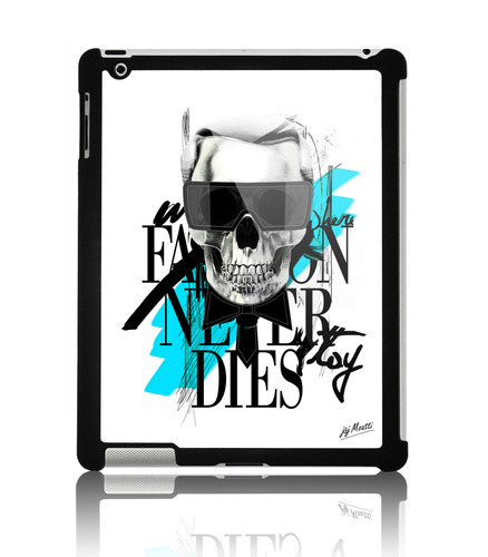 Coque ipad 2 Skull Karl Fashion Blue by J&amp;J MOATTI