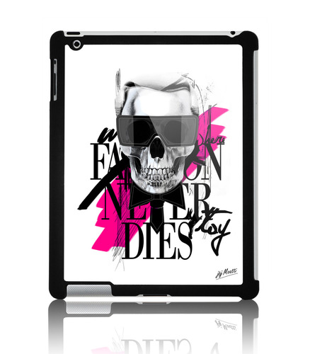 Coque ipad 2 Skull Karl Fashion Pink by J&amp;J MOATTI
