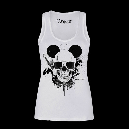 Débardeurs femme Skull Mouse Rock Burn Out Taille Unique