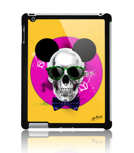 Coque ipad 2 Skull Mouse end Yellow by J&amp;J MOATTI