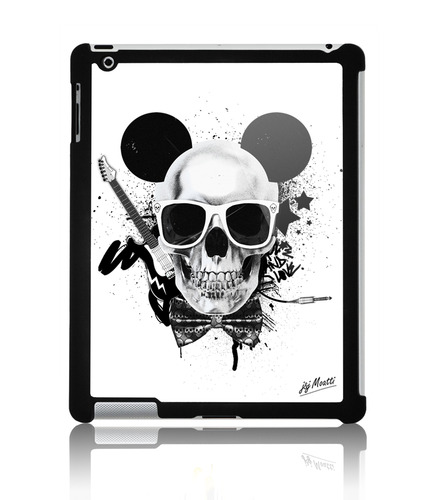 Coque ipad 2 Skull Mouse rock Whiteby J&amp;J MOATTI