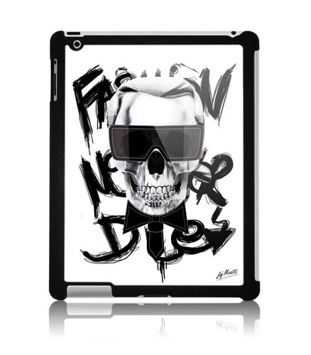 Coque ipad 2 Skull Karl Tag Black by J&amp;J MOATTI