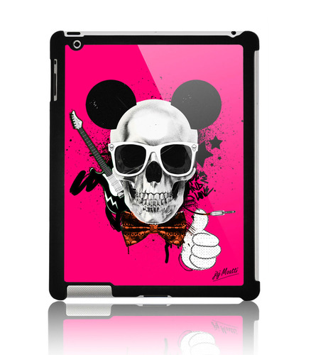 Coque ipad 2 Skull Mouse Attitude Pink by J&amp;J MOATTI