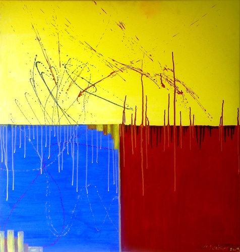 SALES Quadrate, 100x100cm, Acryl auf Leinwand by manuwa