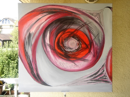 SALES Spiralbewegung, 100x100cm, Mischtechnik Acryl/Öl by manuwa