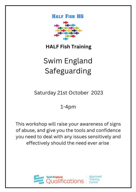 Swim England Safeguarding
Saturday 21st October 2023