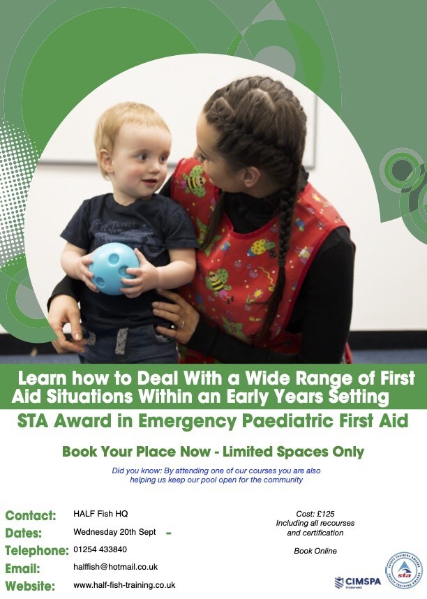 STA Award in Emergency Paediatric First Aid Wednesday 20th September 2023