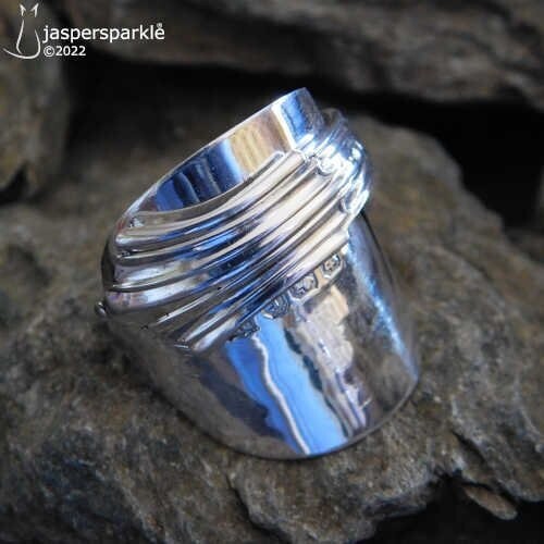 Victorian Spoon Ring Sheffield 1895 Size S T U V or W