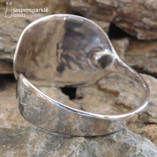 Georgian Silver Spoon Cuff Bangle London 1772 "DUM SISTO VIGILO"