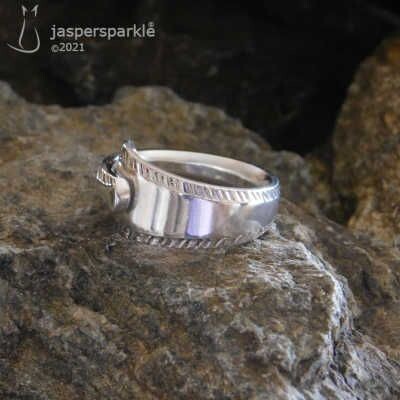 Feather Edge Spoon Ring Sheffield 1915 Size L M N O or P