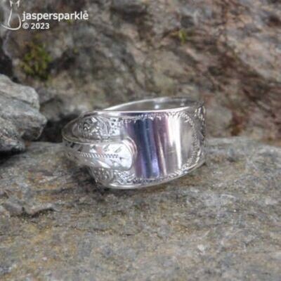 Ornate Silver Spoon Ring Sheffield 1911 Size O P Q R S T or U
