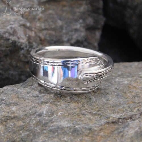 Antique Silver Spoon Ring Sheffield 1911 Size K L M or N