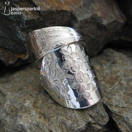Floral Spoon Ring London 1820 Size Y Z Z1 Z2