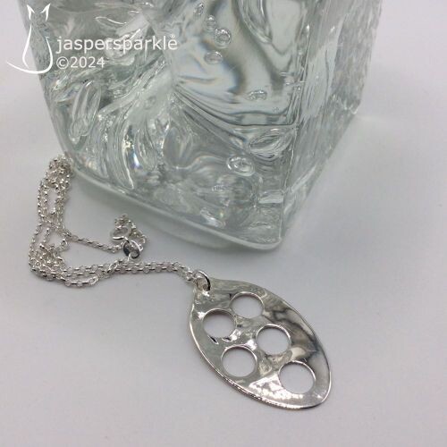 Holey Sterling Silver Pendant - Antique/Vintage