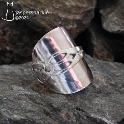 Open Fretwork Spoon Ring Birmingham 1917 Size S T U or V