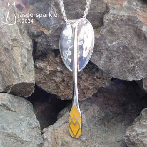 Yellow Enamelled Spoon Pendant