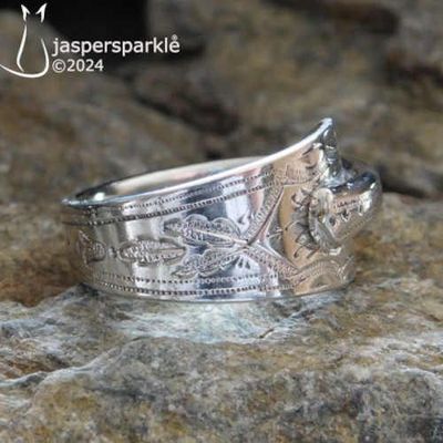 Victorian Spoon Ring Glasgow 1891 size U V W X Y or Z