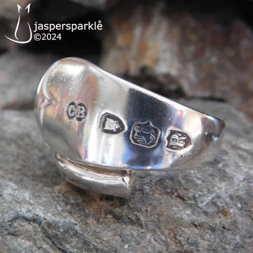 Victorian Spoon Ring London 1892 Size Q R S or T