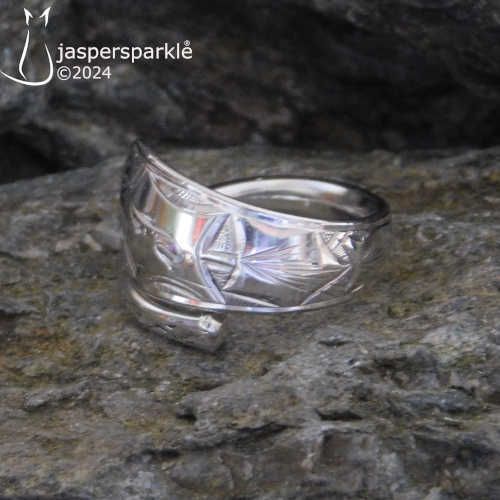 Antique Spoon Ring Sheffield 1905 Size P Q R or S