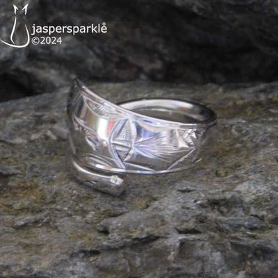 Antique Spoon Ring Sheffield 1905 Size P Q R or S