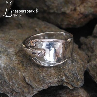 Silver Spoon Ring Netherlands c1950 Size L M N O or P