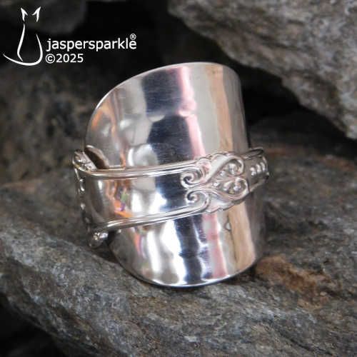 Victorian Spoon Ring London 1892 Size R S T U or V