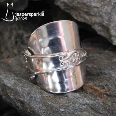 Victorian Spoon Ring London 1892 Size R S T U or V