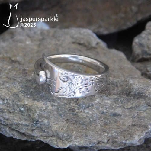 Silver Spoon Ring Sheffield 1903 Size i J K L or M