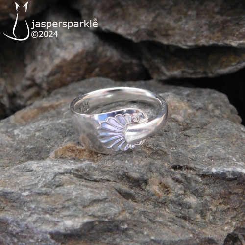NEW! Vintage Shell Spoon Ring Sheffield 1932 Size K L M or N