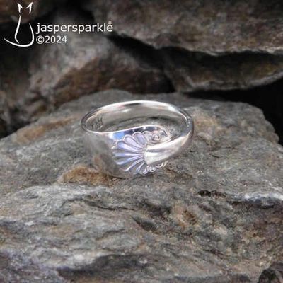 NEW! Vintage Shell Spoon Ring Sheffield 1932 Size K L M or N