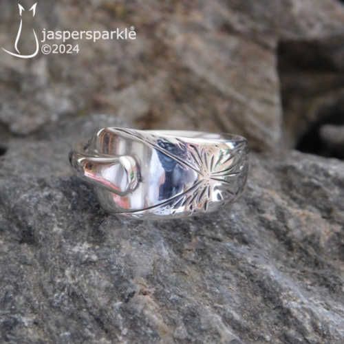 NEW! Antique Spoon Ring Sheffield 1910 Size J K L or M