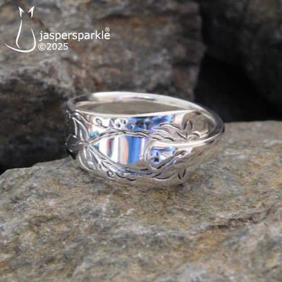 NEW! Ornate Spoon Ring Sheffield 1901 Size P Q R S or T