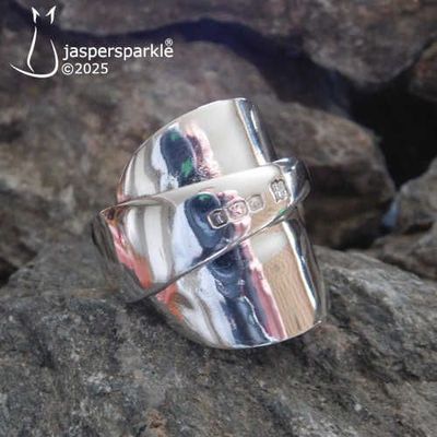NEW! Inverted Spoon Ring Sheffield 1928 Size T U V W or X
