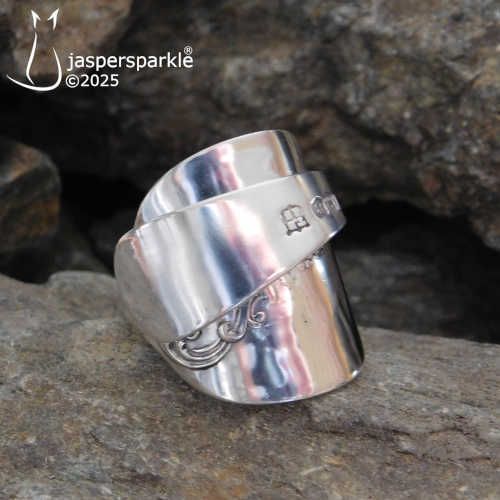 NEW! Inverted Spoon Ring Sheffield 1944 Size Q R S or T