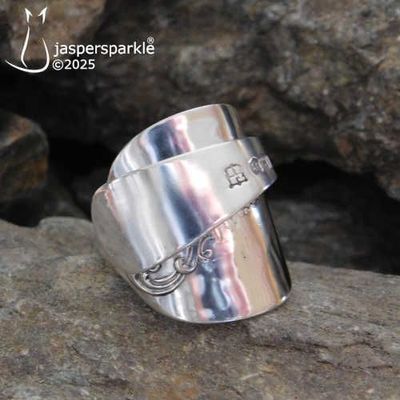 NEW! Inverted Spoon Ring Sheffield 1944 Size Q R S or T