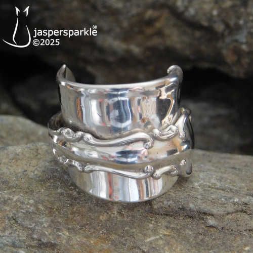 NEW! Folded Spoon Ring London 1924 Size M N O P or Q