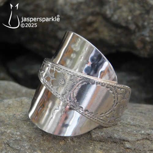 NEW! Floral Spoon Ring Birmingham 1902 Size T U V W or X