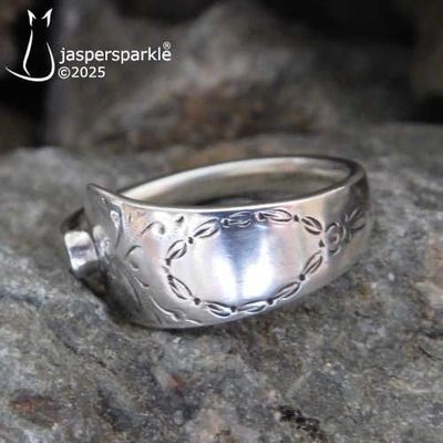 NEW! Vintage Ornate Spoon Ring Sheffield 1920 Size O P Q R S or T