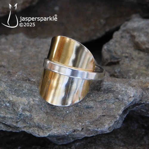 NEW! Silver Gilt Spoon Ring Sheffield 1923 Size H i J K or L NEW! Silver Gilt Spoon Ring Sheffield 1923 Size H i J K or L