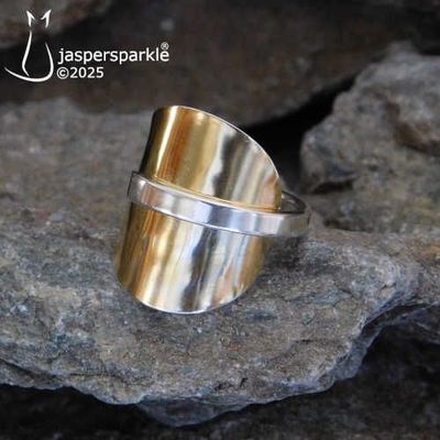 NEW! Silver Gilt Spoon Ring Sheffield 1923 Size H i J K or L NEW! Silver Gilt Spoon Ring Sheffield 1923 Size H i J K or L