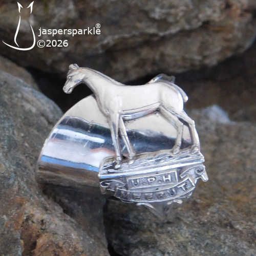 NEW! Horse Design Spoon Ring Birmingham 1912 Size Y Z Z1 or Z2