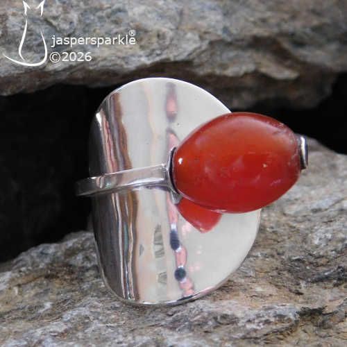 NEW! Amber Spoon Ring Birmingham 1926 Size N or O