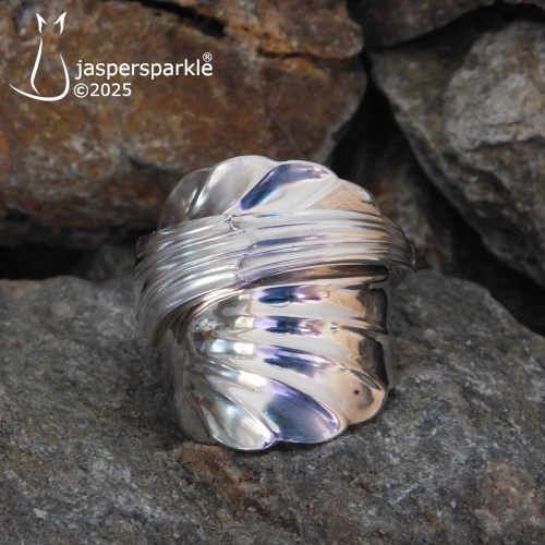 Shellback Silver Spoon Ring London 1898 Size U V W X or Y Shellback Silver Spoon Ring London 1898 Size U V W X or Y