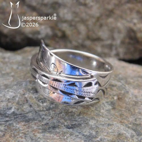 NEW! Georgian Silver Spoon Ring London c1798 Size K L M or N