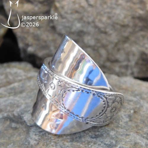 NEW! Antique Spoon Ring Birmingham 1902 Size T U V W or X