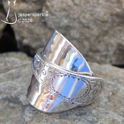 NEW! Antique Spoon Ring Birmingham 1902 Size T U V W or X NEW! Antique Spoon Ring Birmingham 1902 Size T U V W or X