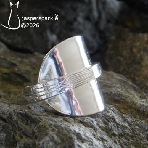 NEW! Art Deco Spoon Ring Birmingham 1954 Size R S T U or V NEW! Art Deco Spoon Ring Birmingham 1954 Size R S T U or V