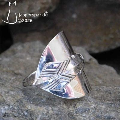 NEW! Art Deco Spoon Ring Birmingham 1947 Size L M N O or P NEW! Art Deco Spoon Ring Birmingham 1947 Size L M N O or P